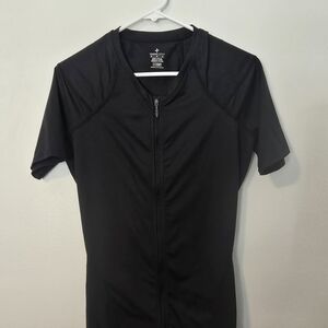 Tommie Copper Shirt Womens Medium Shoulder Support Full Zip Black Gym Training